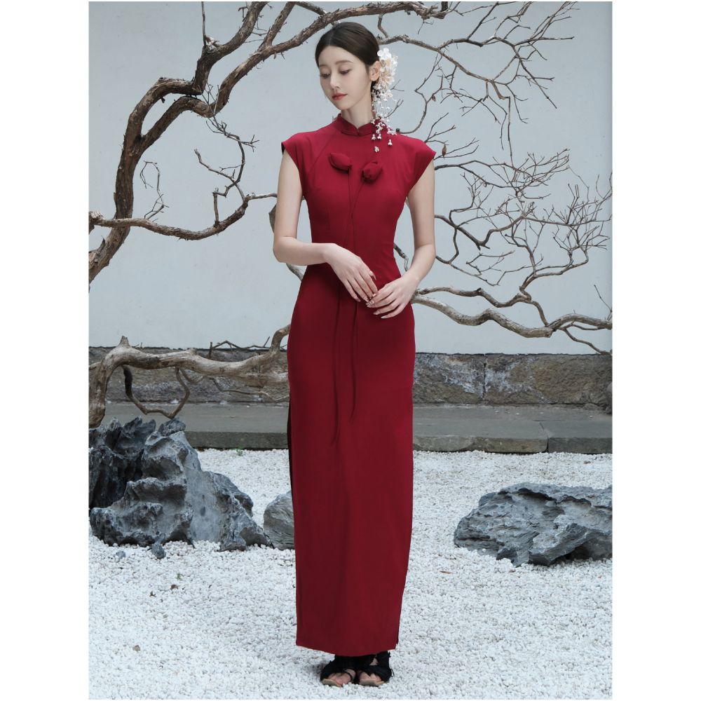 ASAYA5604 – Crimson Grace Qipao Dress 🌹✨