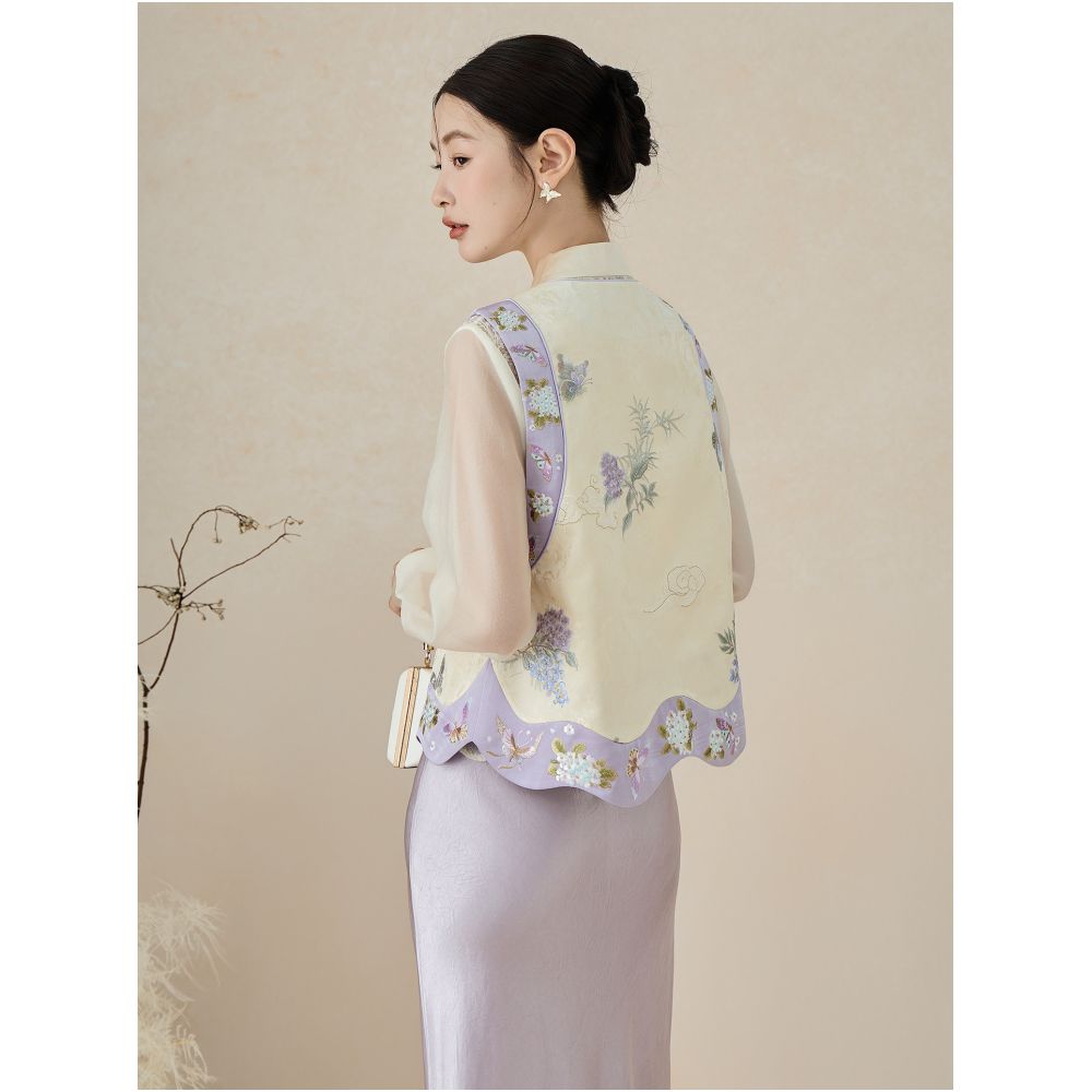 SHIBAI picks up endless white summer national style gentle and exquisite spring and autumn super beautiful high end embroidery women s new Chinese style vest image 0