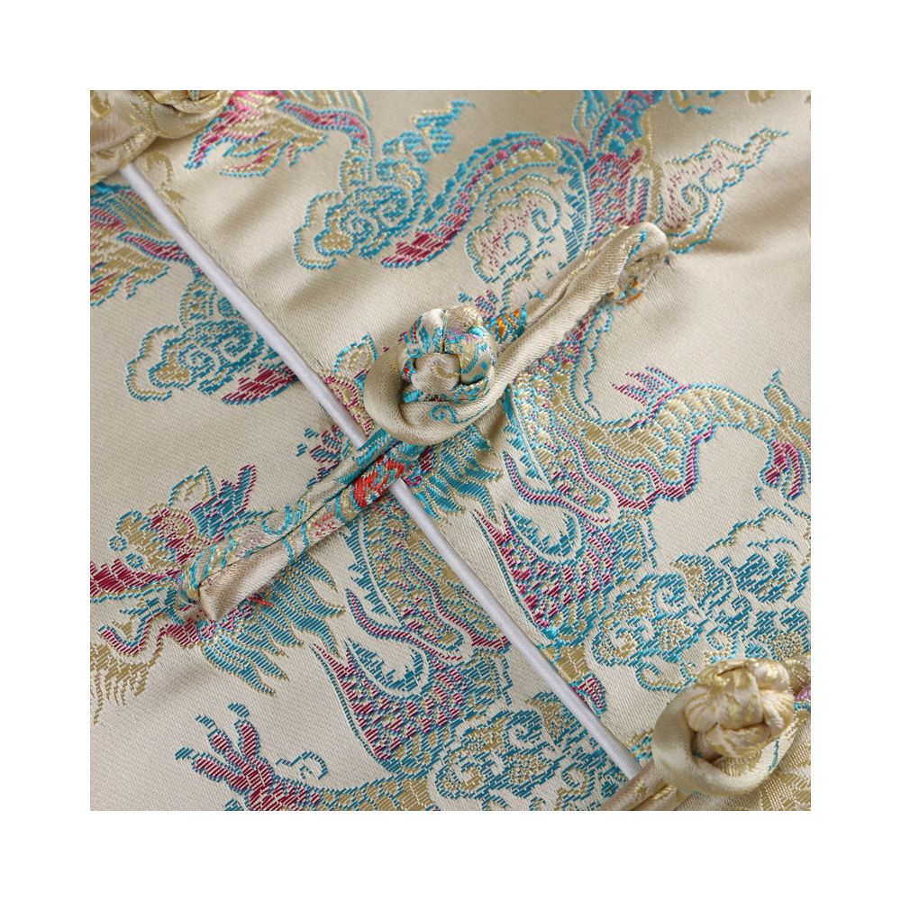 Spring and autumn Tang style men s Chinese style stand collar loose colorful auspicious dragon jacquard coat men s China Chic retro modified top image 3