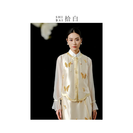 ASAYA5660 – Golden Butterfly Silk Set 🦋✨