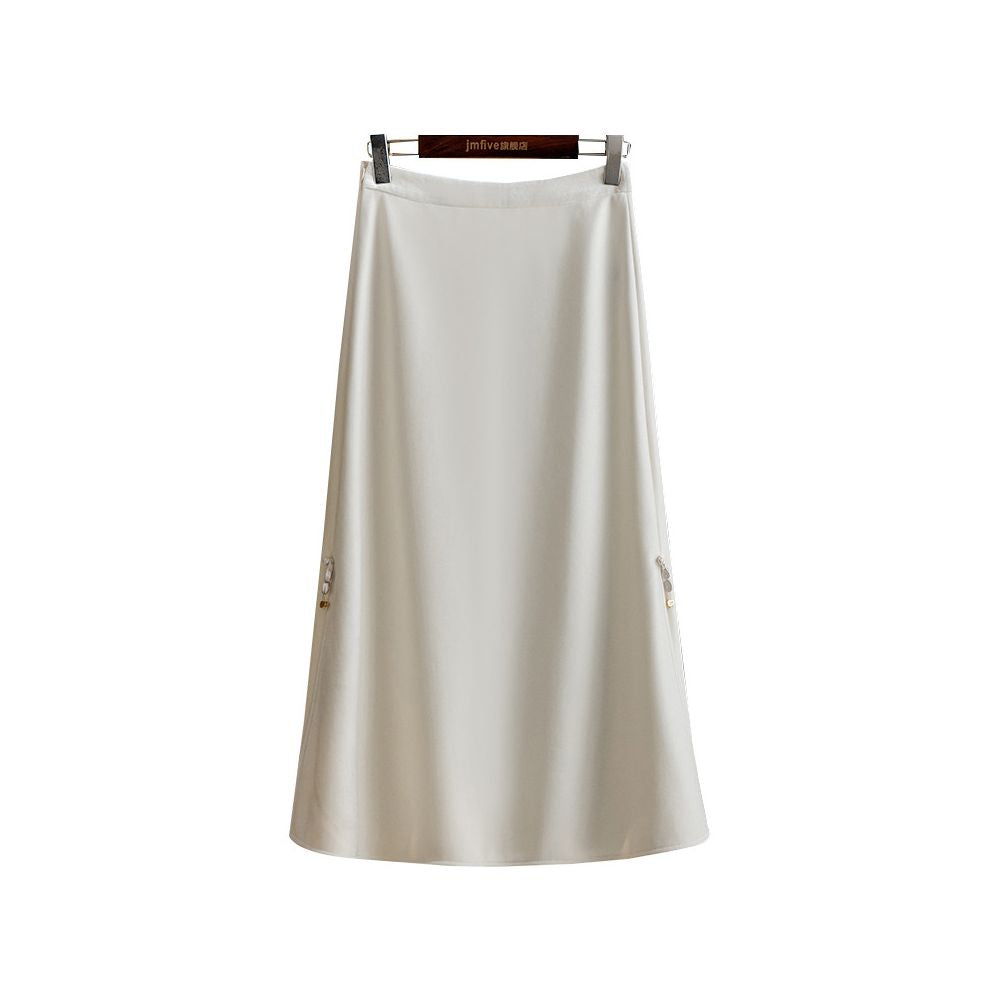 ASAYA5664 – Velvet Grace A-Line Skirt 🍷✨