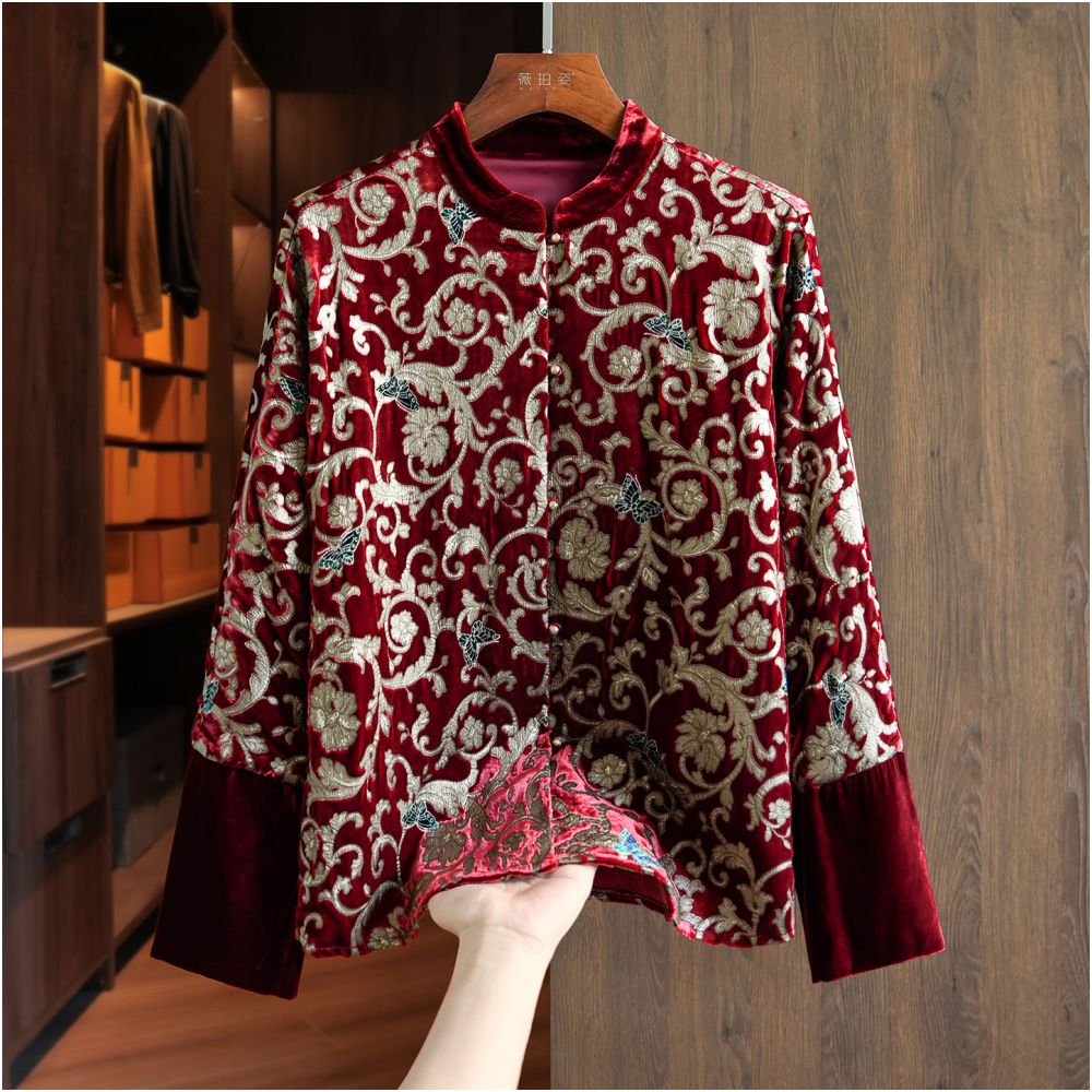 ASAYA5667 – Imperial Red Brocade Jacket ❤️✨