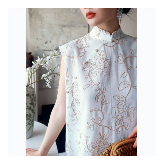 ASAYA5669 – Azure Whisper Embroidered Dress ☁️🩵