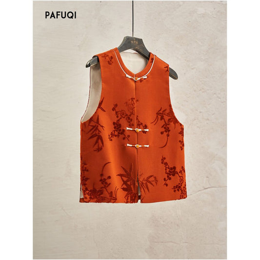 ASAYA5691 – Autumn Ember Sleeveless Vest 🍂🧡
