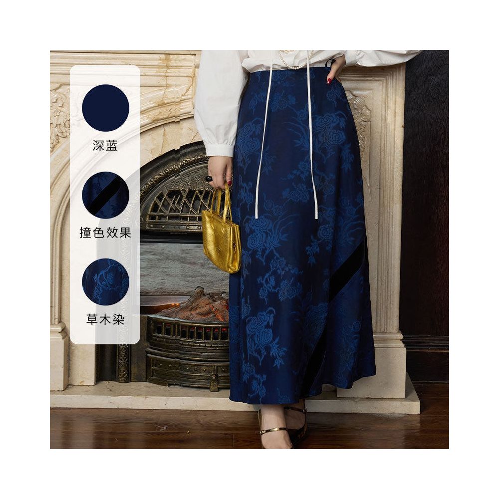 ASAYA5692 – Midnight Indigo Silk Set 🌌💙