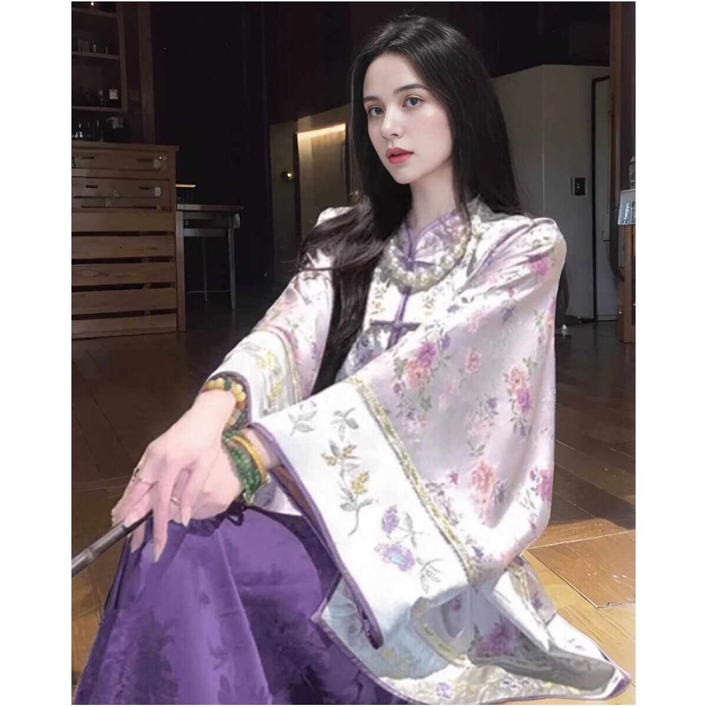 Jinghua Yanyun Zen inspired New Chinese Elegance Style Fragrant Cloud Yarn Short Jacket for Women image 3