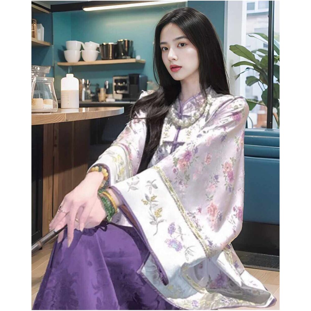 Jinghua Yanyun Zen inspired New Chinese Elegance Style Fragrant Cloud Yarn Short Jacket for Women image 0