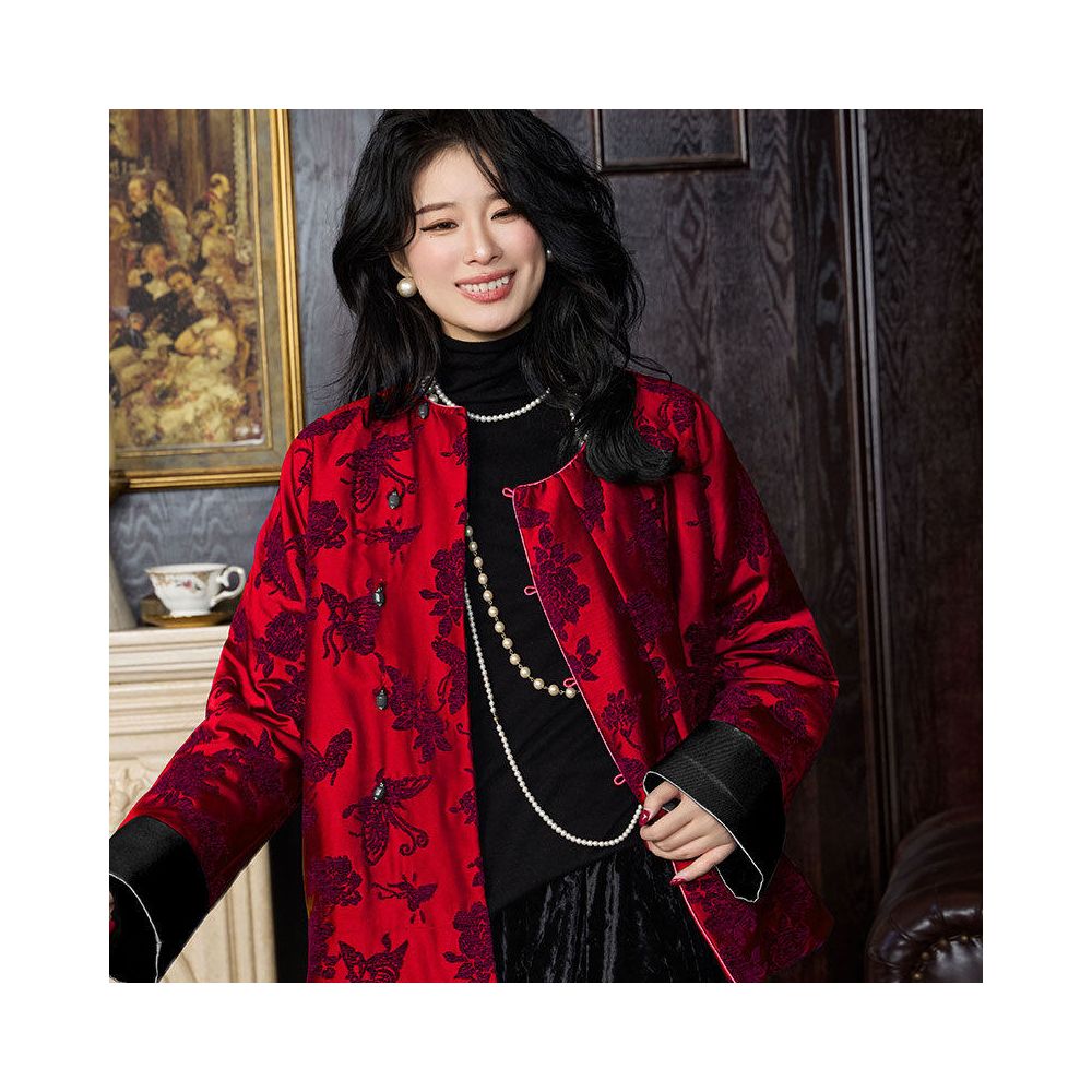 ASAYA5722 – Royal Bloom Quilted Jacket 💜✨