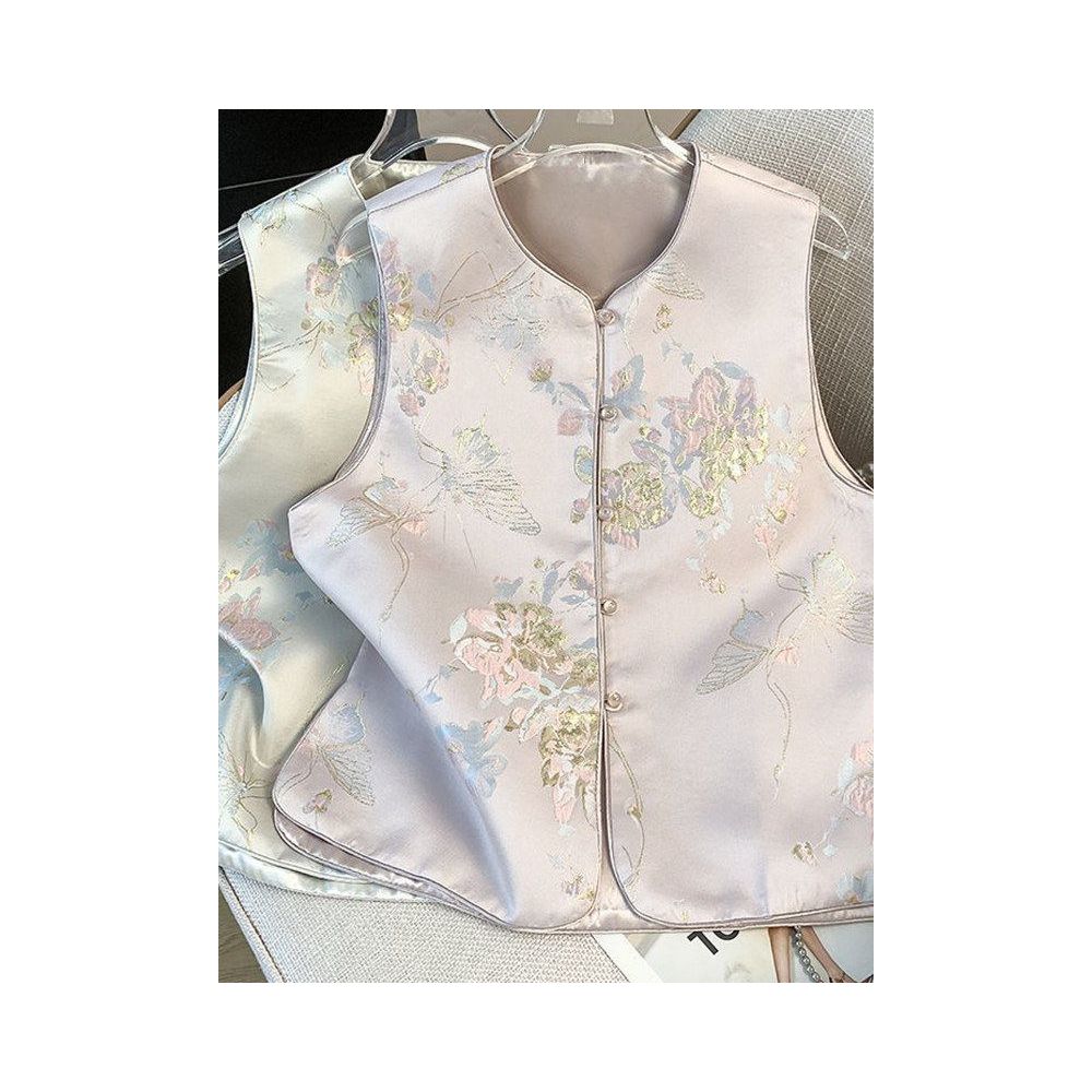 New Chinese style national style vest with a high end feel 2025 new style for spring and autumn wear western style style age reducing ethnic style Chinese style and shoulder strap image 1