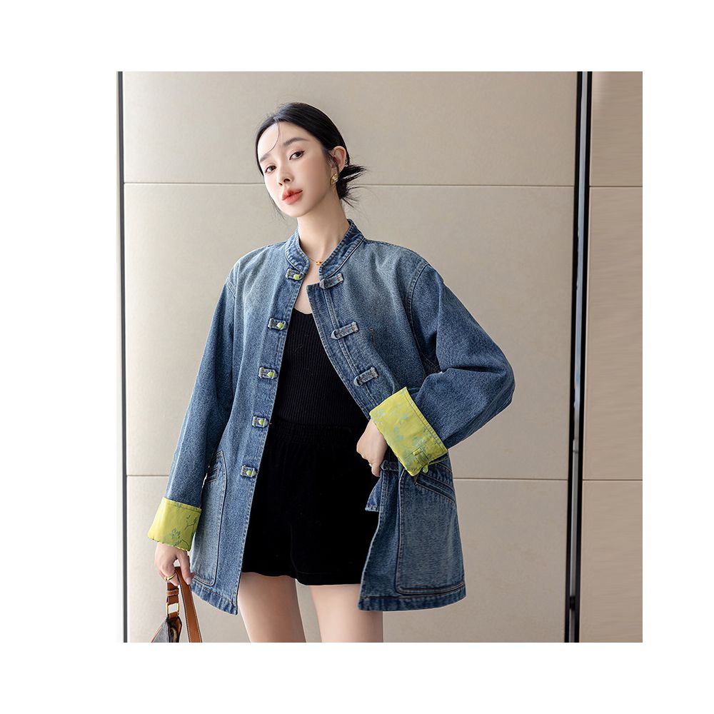 ASAYA5746 – Neo Cheongsam Denim Jacket 💙🧵