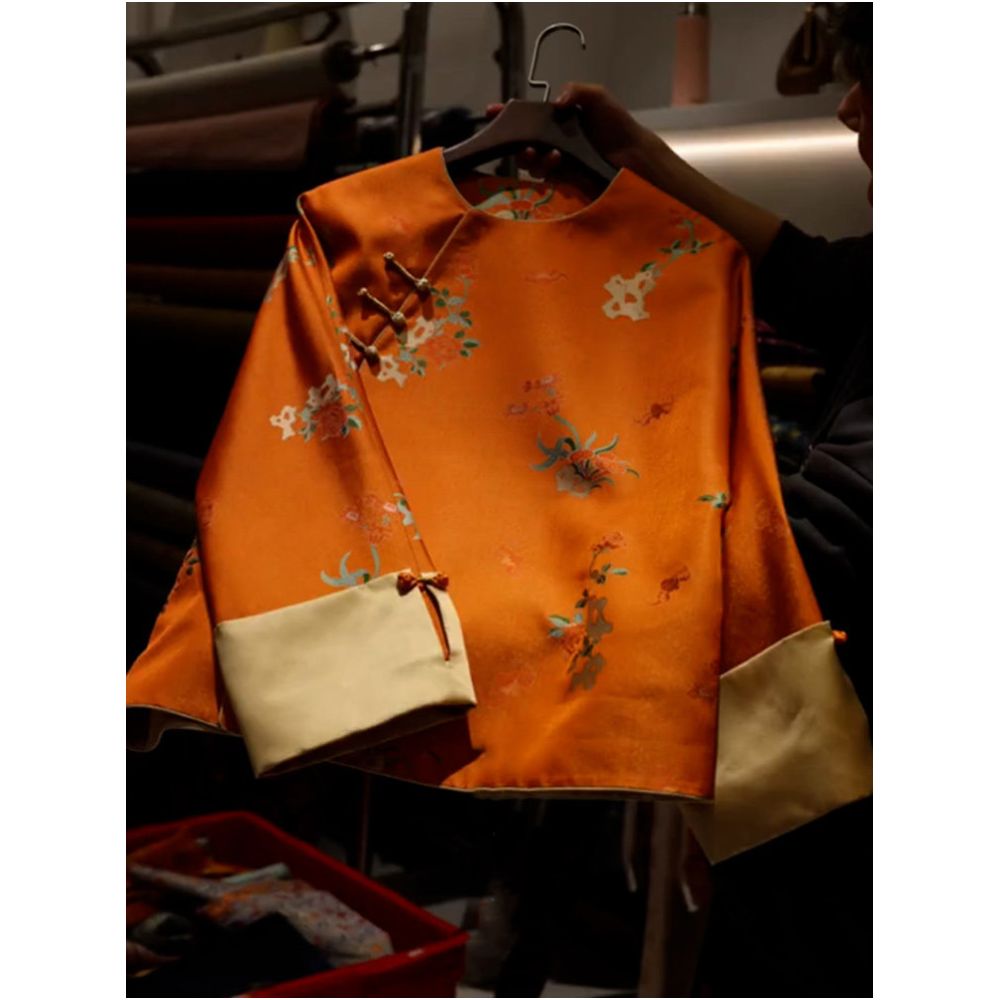 ASAYA5765 – Golden Blossom Oriental Jacket 🍊🌸