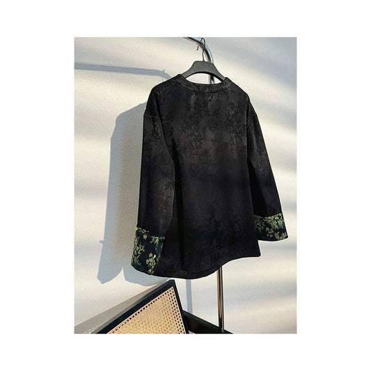 ASAYA5773 – Midnight Bamboo Jacquard Top 🌙🎋