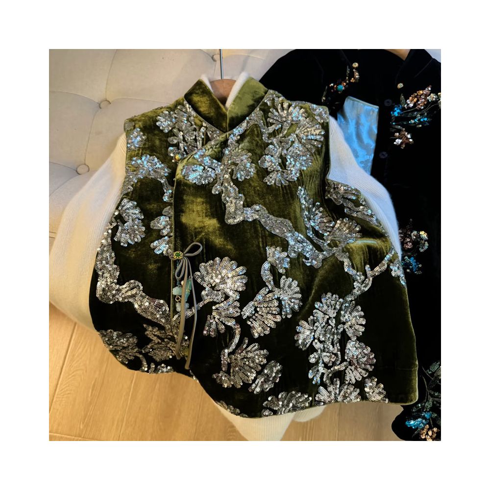 ASAYA5778 – Emerald Heirloom Embroidered Vest 🌿✨