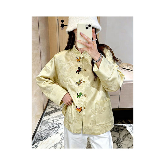 ASAYA5793 – Golden Zodiac Embroidered Jacket 🐶✨