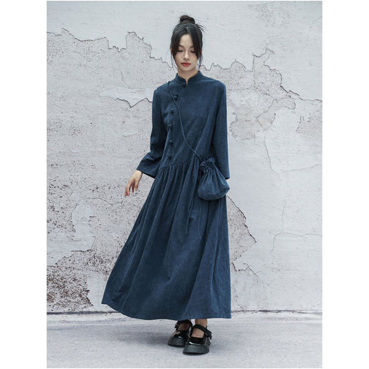 ASAYA5807 – Ink Flow Heritage Dress 🖤💙