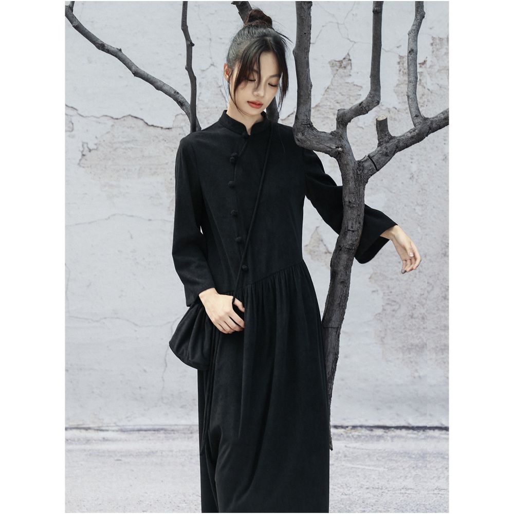 ASAYA5807 – Ink Flow Heritage Dress 🖤💙
