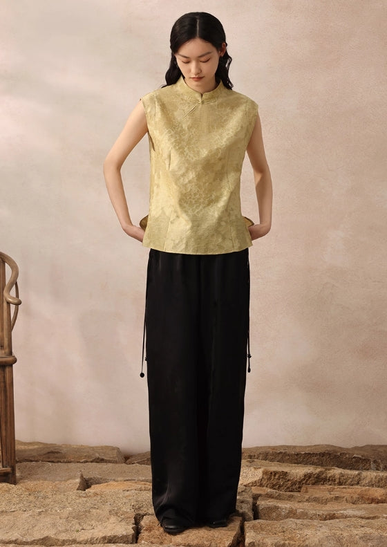 ASAYA4893 – Whispering Bloom Jacquard Pants 🌿✨