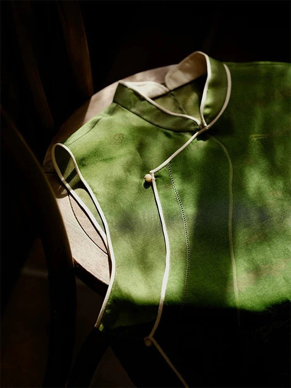 ASAYA4890 – Emerald Sheer Elegance Top 🌿✨