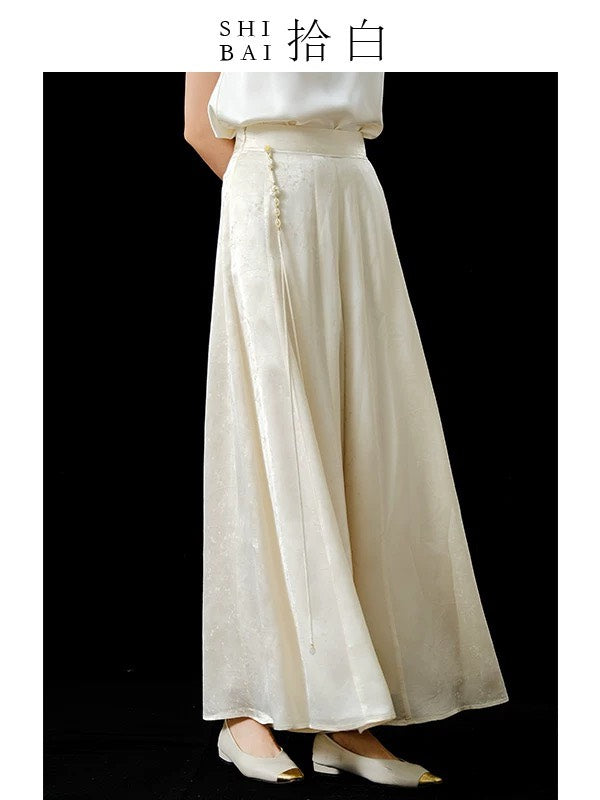 ASAYA4901 – Oriental Grace Wide-Leg Skirt 🌸✨