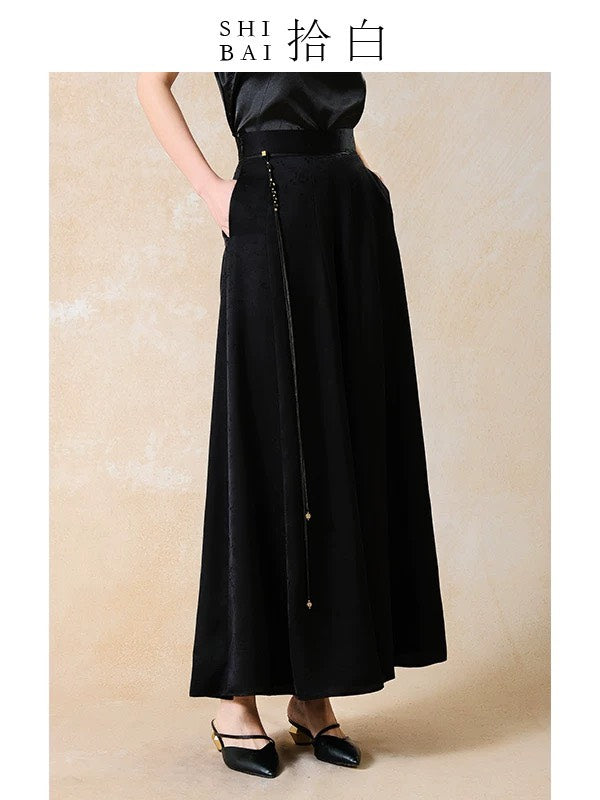 ASAYA4901 – Oriental Grace Wide-Leg Skirt 🌸✨
