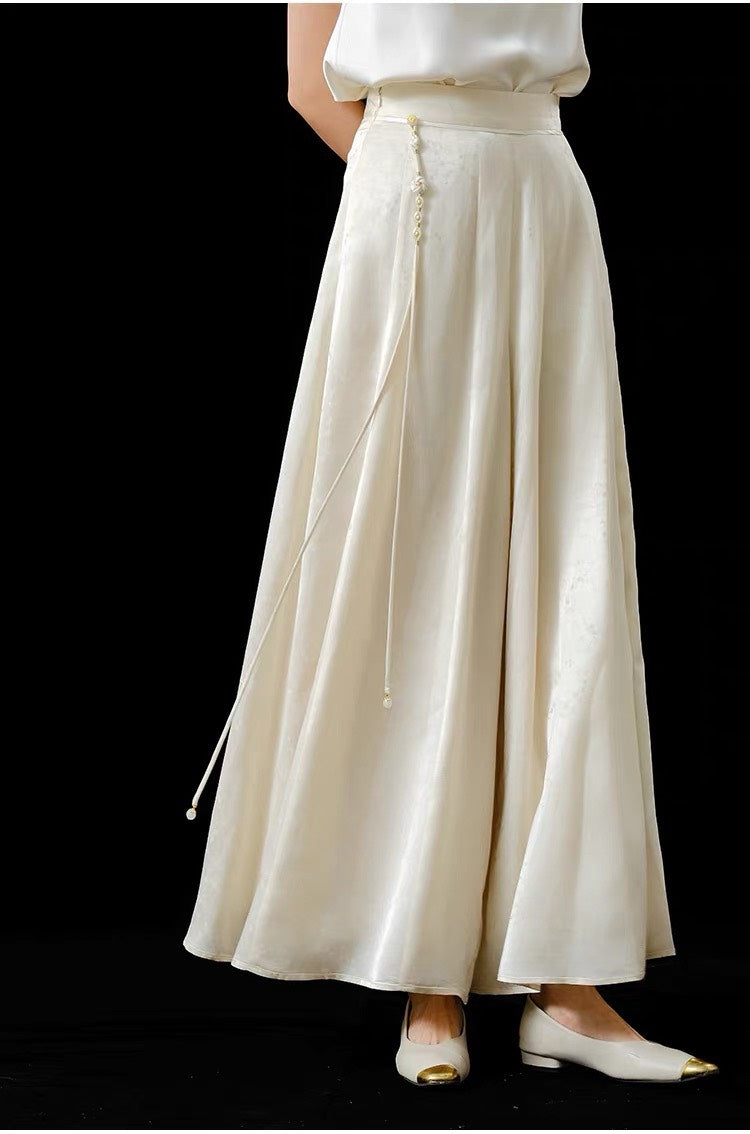 ASAYA4901 – Oriental Grace Wide-Leg Skirt 🌸✨
